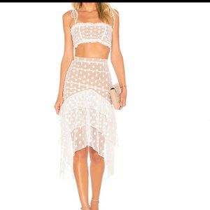 MAJORELLE Nude/White High Waist Skirt NWOT